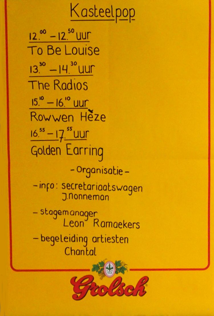 Golden Earring show poster July 12 1992 Arcen - Kasteelpop Festival (Collection Edwin Knip)